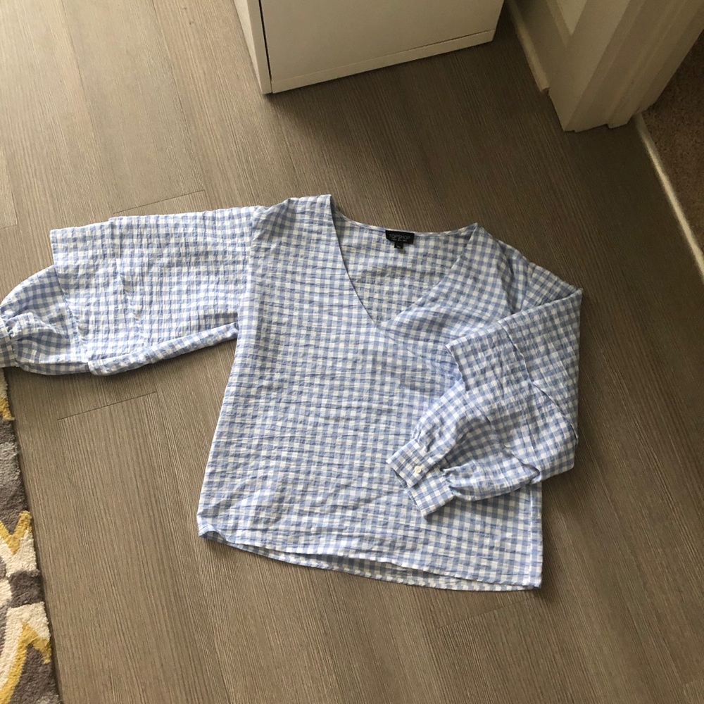 Topshop Gingham Cotton Top Sz 4